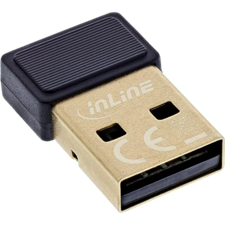 InLine Bluetooth 5.3 USB Adapter, treiberlos Plug-and-Play, 20m Reichweite, Realtek-Chipsatz, unterstützt A2DP PAN HFP, für Windows 8.1 10 11, 41322B – Bild 1