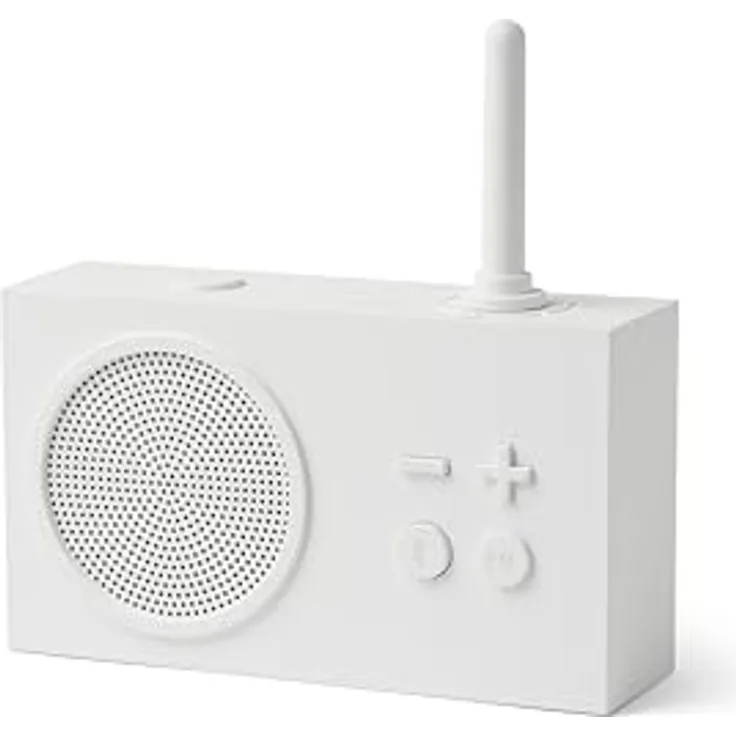 Lexon TYKHO 3, Tragbarer Bluetooth-Lautsprecher und FM-Radio, wasserdicht mit wiederaufladbarer Batterie, Weiß