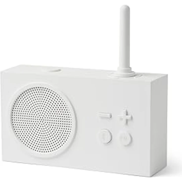 Lexon TYKHO 3, Tragbarer Bluetooth-Lautsprecher und FM-Radio, wasserdicht mit wiederaufladbarer Batterie, Weiß – Bild 1
