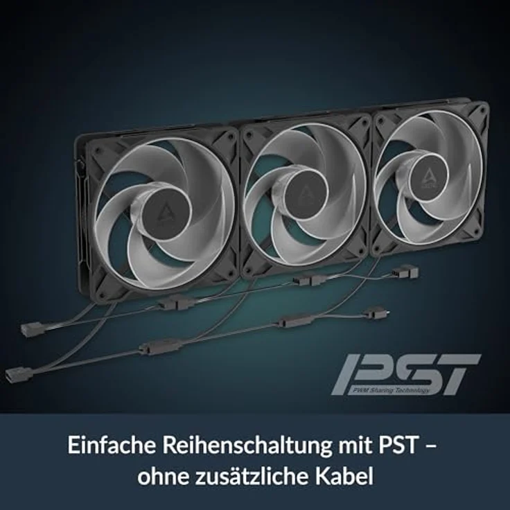 ARCTIC P12 Pro Reverse A-RGB, 120 mm Premium-Lüfter mit Reverse Airflow, PWM bis 3000 rpm, 5V Digital RGB, Hydrodynamisches Gleitlager, Schwarz, 3 Pack – Bild 4