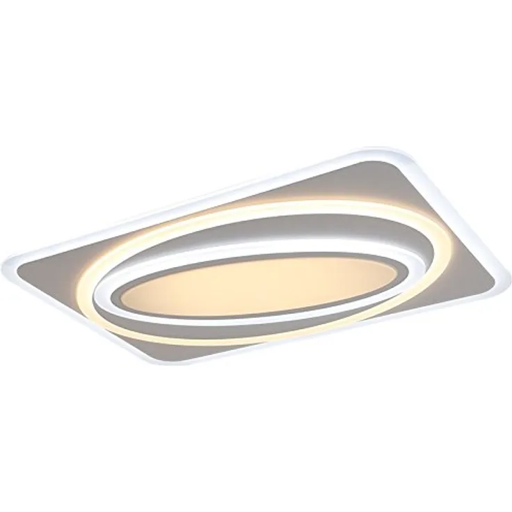 TonHan LED Deckenleuchte XW093-80x65 106W mit Fernbedienung Lichtfarbe/helligkeit einstellbar Acryl-Schirm A+