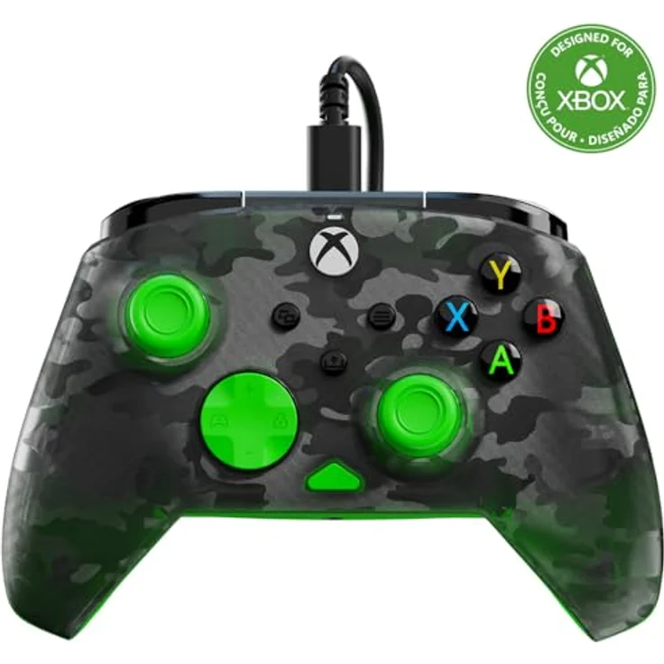Turtle Beach Rematch Core Wired Controller | XB | Anpassbare 2-Stopp-Impuls-Trigger, Ghost Camo Black & Green – Bild 1