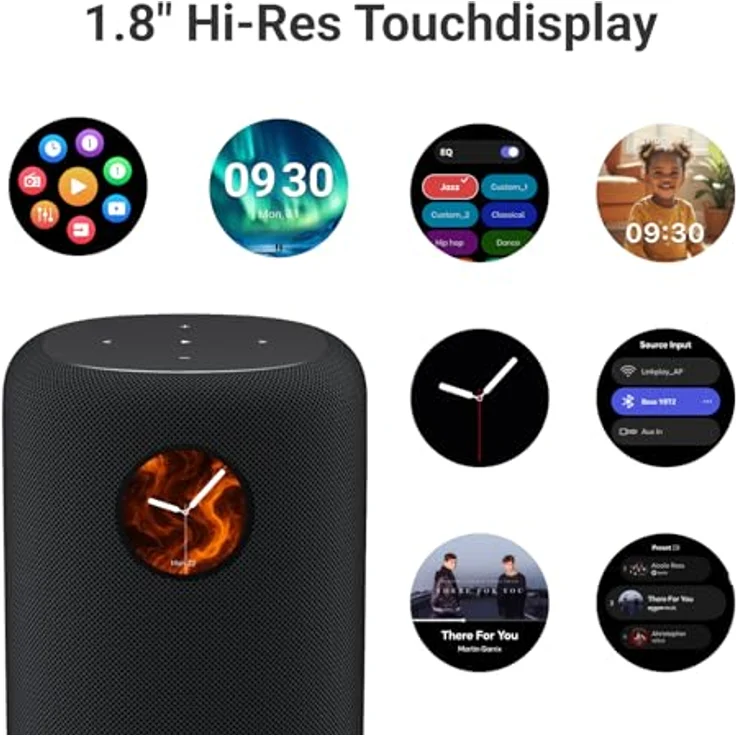 WiiM Sound Smart Speaker, 1,8″ Touch-Display, Hi-Res 24 Bit/192 kHz, AI RoomFit™, 100W Spitzenleistung, Wi-Fi 6E / Bluetooth 5.3, Multiroom & Stereo-Kopplung, Fernbedienung, Schwarz – Bild 2