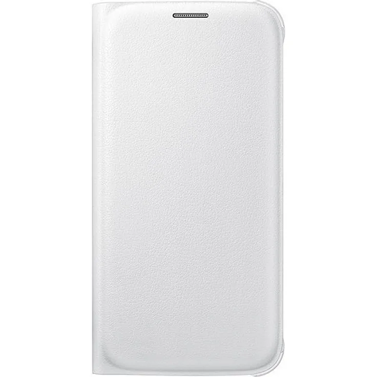 Samsung EF-WG920PWEGWW Leather-Effect Flip Folio Wallet Schutzhülle Case Cover, in Polyurethan mit Kreditkartenfach für Samsung Galaxy S6, weiß