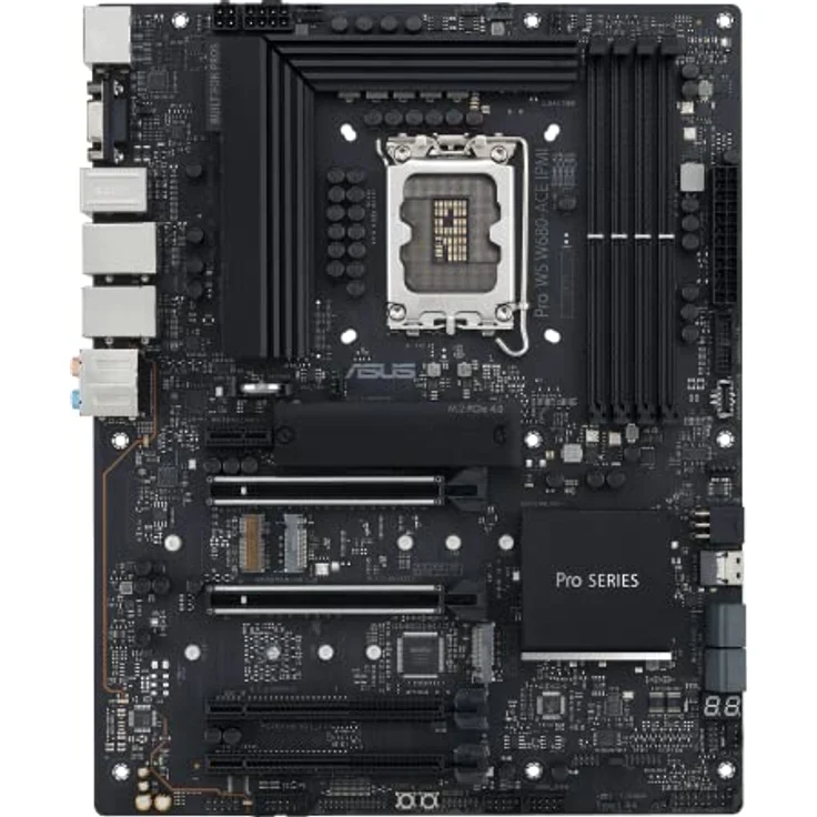 ASUS Pro WS W680-ACE IPMI Intel LGA1700 ATX Workstation Motherboard, 2xPCIe 5.0x16 Slot, DDR5, ECC-Speicher, 2x2.5 GB LAN, 3xM.2 Steckplätze, BMC Header, IPMI Erweiterungskarte gebündelt , ACCE – Bild 1