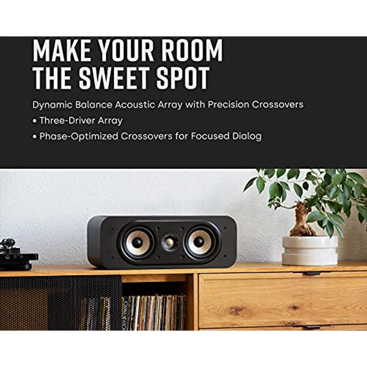 Polk Audio Signature Elite ES30 Centerlautsprecher, schlanker, hochauflösender Center Lautsprecher, Hi-Res zertifiziert, Dolby Atmos und DTS:X kompatibel (Stück), Schwarz – Bild 2