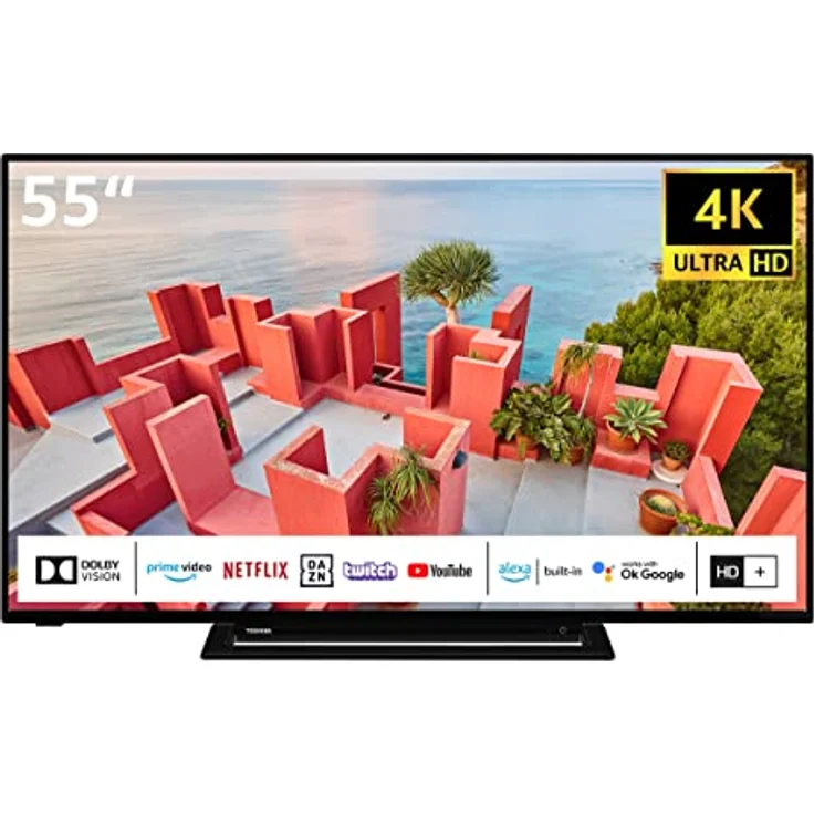Toshiba 55UK3163DG 139 cm (55 Zoll) LED Smart TV (Ultra HD, Dolby Vision, HDR10, HDR HLG, Direct LED) HD-Triple-Tuner (Sat, Antenne, Kabel) Energieklasse G (DE-Modell) – Bild 2