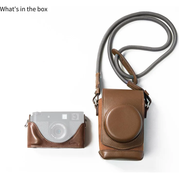 SmallRig Lederetui-Set für Fujifilm X Half, Vintage Kameratasche mit Schultergurt und Echtleder, Braun