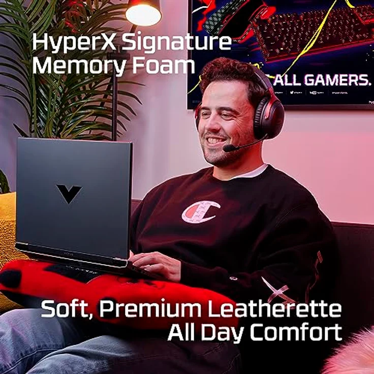 HyperX Cloud III Wireless – Gaming Headset for PC, PS5, PS4, up to 120-hour Battery, 2.4GHz Wireless, 53mm Angled Drivers, Memory Foam, Durable Frame, 10mm Microphone, Black-Red. – Bild 3