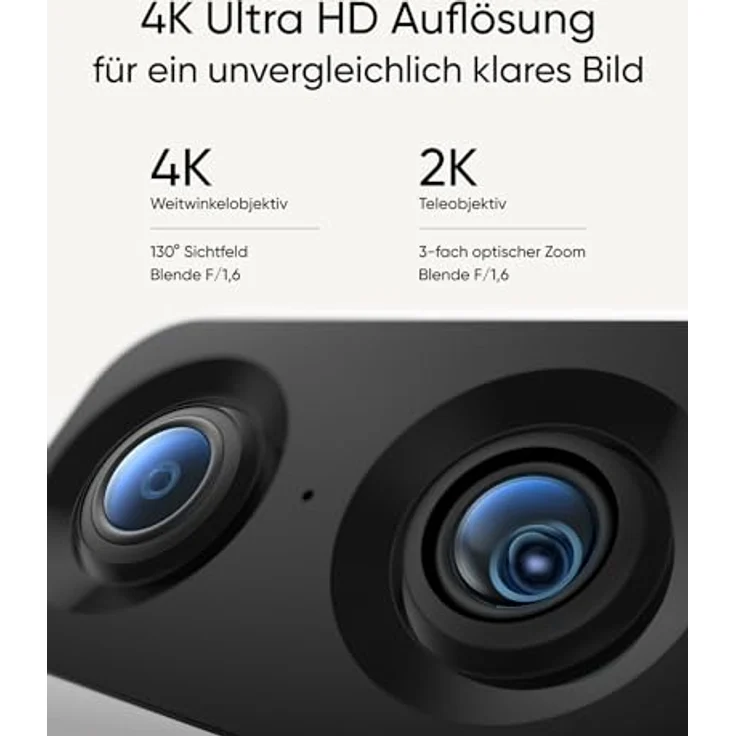 eufy Security Indoor Cam S350, Dual Kameras, 4K UHD Auflösung, Überwachungskamera mit 8× Zoom und 360° PTZ, Mensch/Tier KI, Ideal für Babyphone/Haustierkamera/Hausüberwachung, Dual-Band Wi-Fi 6 – Bild 2