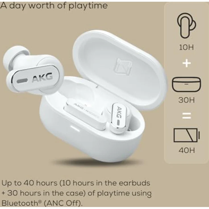 AKG N5 Hybrid Kabellose Noise-Cancelling In-Ear-Kopfhörer weiß – Bild 6
