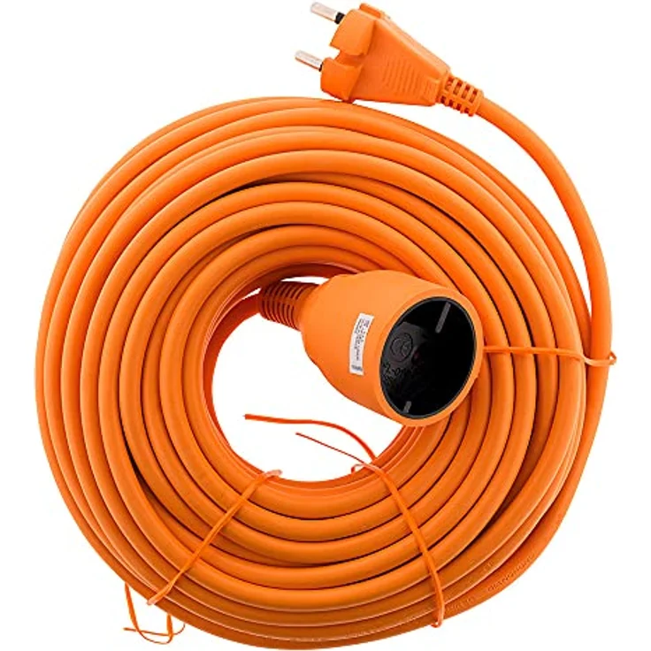 Zenitech Verlängerungskabel 16A HO5VV-F, 25m, 3680W, wetterfest, für Rasenmäher & Grills, orange, NF- & CE-zertifiziert – Bild 2