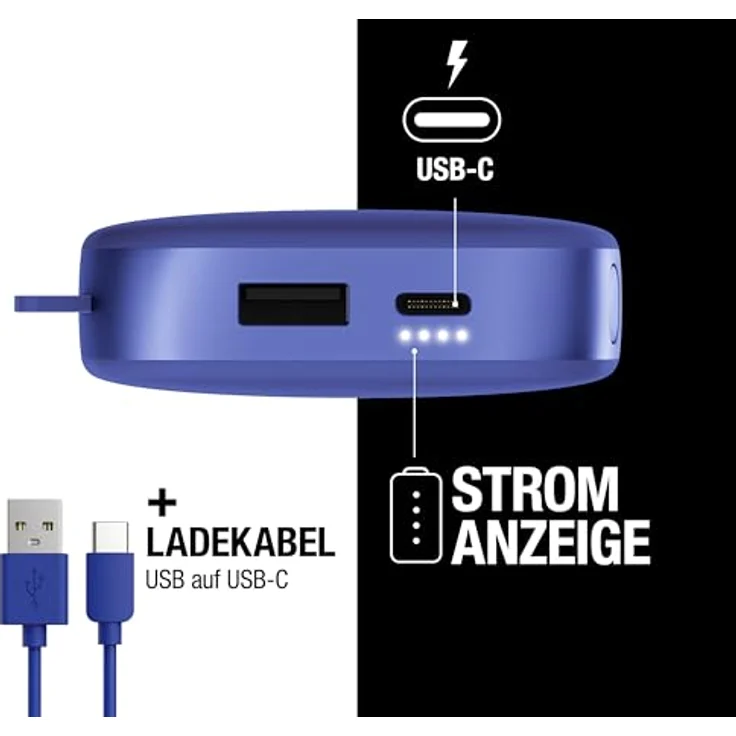 FRESH N REBEL 2PB12100TB Ultra Fast Charge Powerbank 12000 mAh, 20W PD, True Blue, 6 Sicherheitsfunktionen, USB-A & USB-C Anschluss – Bild 6