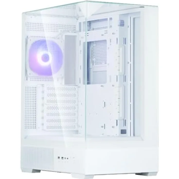 Zalman P40 Prism, Medium Tower PC-Gehäuse mit drei gehärteten Glas-Panels, weiß