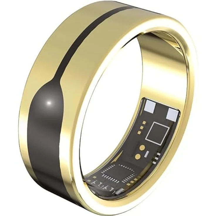 Newgen Medicals Ring Schlaftracker, Fitnesstracker-Ring mit Herzfrequenz- & SpO2-Anzeige, 2 mm, gold, Gr. 65, wasserdicht bis 5 ATM, SOS-Funktion, Bluetooth 5 – Bild 10