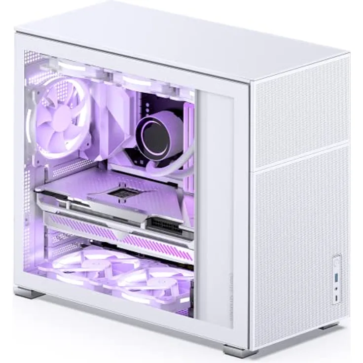 Jonsbo D41 Mesh ATX Gehäuse, gehärtetes Glas - weiß