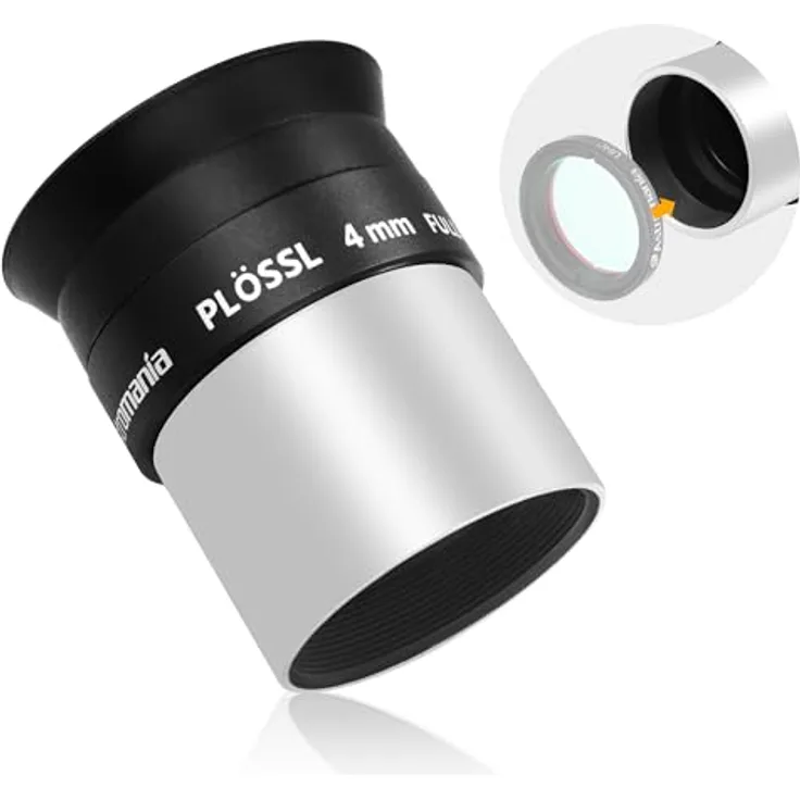 astromania Plössl-Teleskop Okular – 4-Element-Plössl-Design – Gewinde für Standard 3,2 cm Astronomie Filter, 1.25'' 4MM