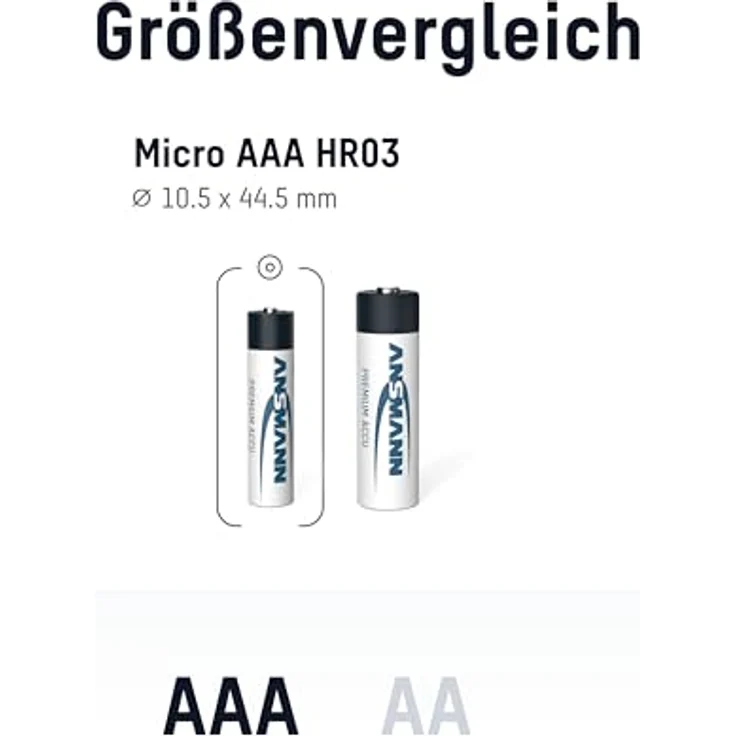 ANSMANN Akku AAA Micro Typ 1100mAh - 1,2V - Leistungsstarke NiMH AAA Akkus für Geräte mit hohem Stromverbrauch - wiederaufladbare Batterien AAA ideal für Blitzgerät Kamera & Fernbedienung - 2 Stück – Bild 3