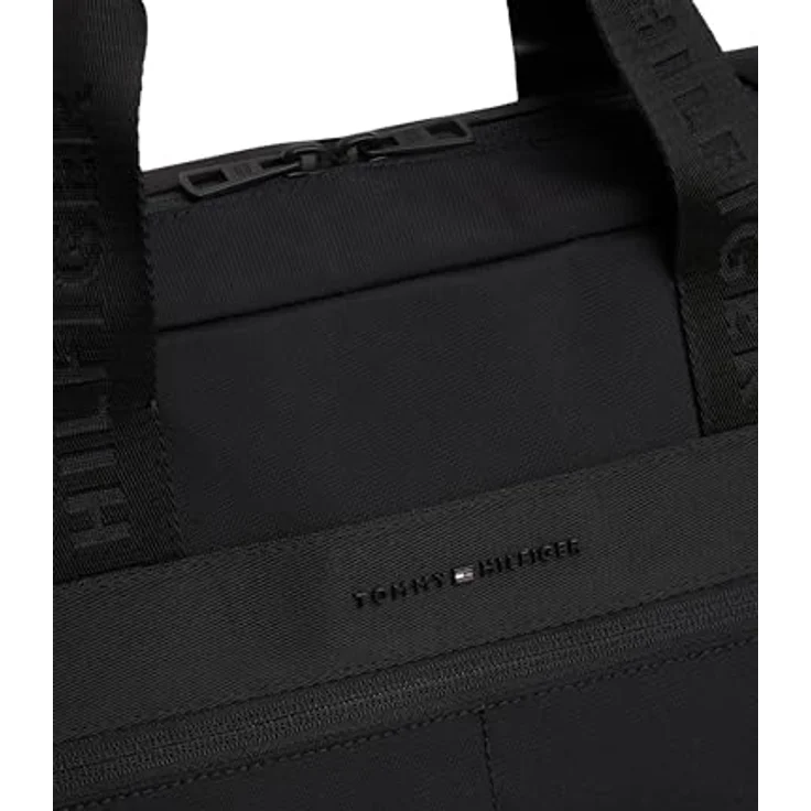 Tommy Hilfiger TH COMMUTER COMPUTER BAG, Unisex Laptoptasche mit abnehmbarem und verstellbarem Schulterriemen, RV-Außentasche, Schwarz – Bild 3