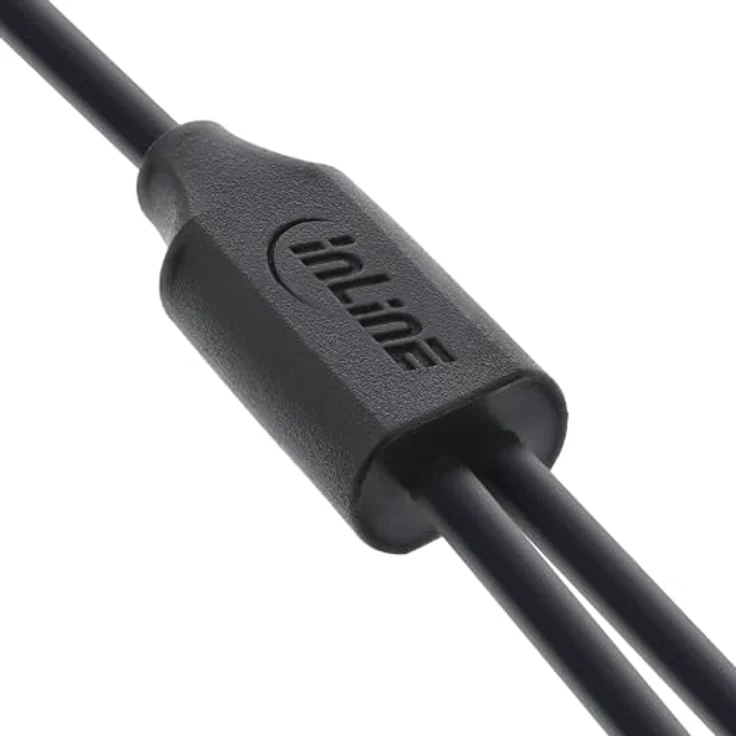 InLine 2in1 Y-Ladekabel, USB-A auf 2x USB-C, bis zu 25W Ladeleistung, kompaktes Doppel-Ladekabel für Gadgets, kein Schnellladen, 1m – Bild 2