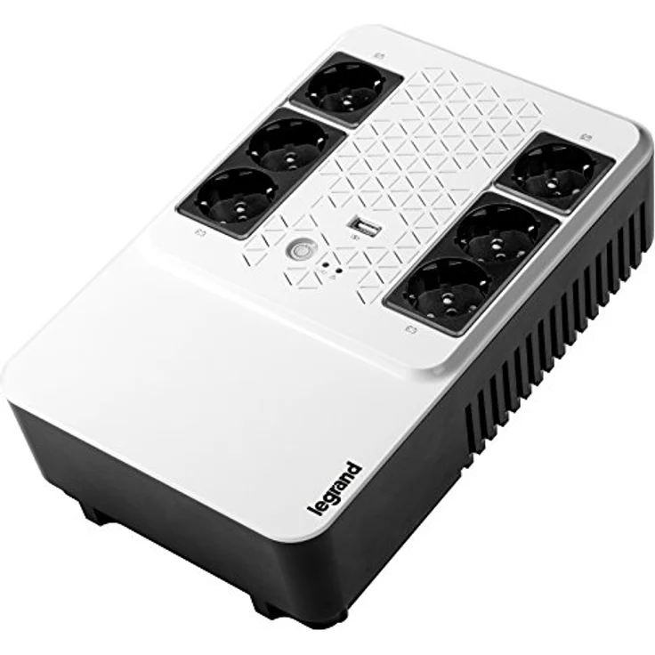 Legrand, Unterbrechungsfreie Stromversorgung (USV-Anlage), Keor Multiplug mit 800VA/480W, 6 Ausgänge je 230V (Schuko-Steckdosen) & USB-Ladegerät, Line Interactive, Interner AVR, Autom. Restart, 310082 – Bild 5