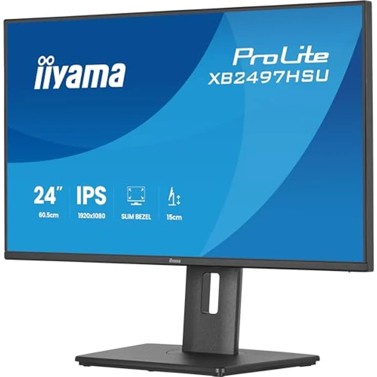 iiyama Prolite XB2497HSU-B1, 60,5cm (23,8") Full-HD IPS LED-Monitor mit 120Hz, HDMI, DP, USB-C, Höhenverstellung, Pivot, schwarz, Energieeffizienzklasse C – Bild 3