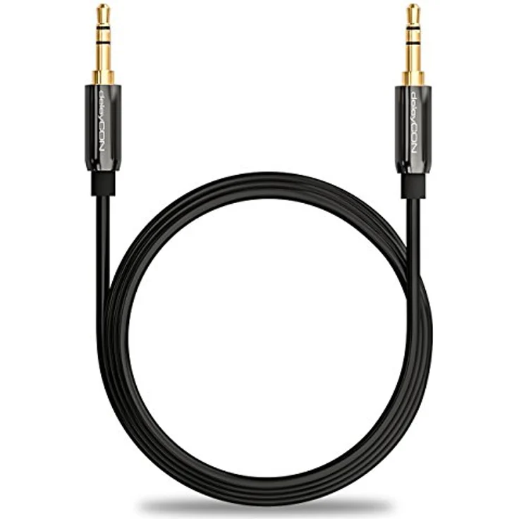 deleyCON 3m Klinkenkabel 3,5mm AUX Kabel Stereo Audio Kabel Klinkenstecker gerade für PC Laptop Handy Smartphone Tablet KFZ HiFi-Receiver schwarz – Bild 4