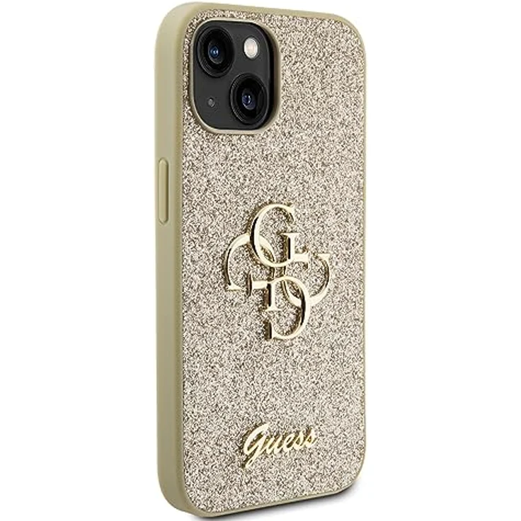 CG MOBILE GUESS GUHCP15SHG4SGD Hülle für iPhone 15 6.1" golden hardcase Glitter Script Big 4G - Hochwertige Verarbeitung – Bild 4