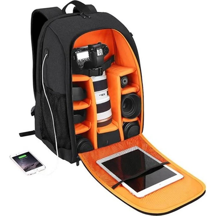 Puluz Waterproof Camera Backpack PU5011B, professioneller Kamerarucksack mit verstellbaren Fächern, schwarz
