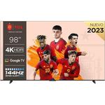 TCL P745 Series 98P745, 98 Zoll 4K Ultra HD Smart TV mit WiFi, Schwarz, 350 cd/m²