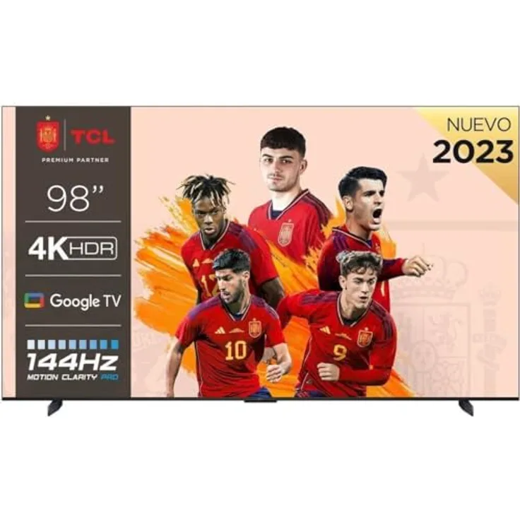 TCL P745 Series 98P745, 98 Zoll 4K Ultra HD Smart TV mit WiFi, Schwarz, 350 cd/m²