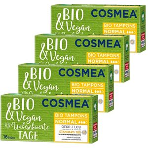 Bild für COSMEA Bio Tampons aus 100% Bio Baumwolle, Vorteilspack 4er Pack, sichere Damenhygiene im Einklang mit der Natur (Normal)