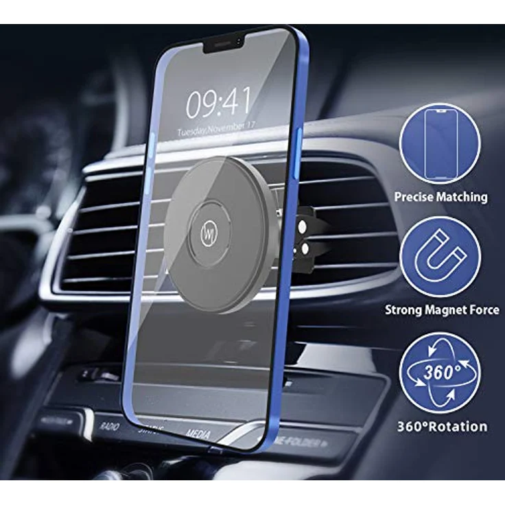 Wicked Chili KFZ-Magnethalterung kompatibel mit Magsafe iPhones (12, 12 Pro, 12 Pro Max, 12 Mini) Magnet-Autohalterung für magnetische Hüllen und Cases, passive Auto-Handyhalterung für Lüftung – Bild 5