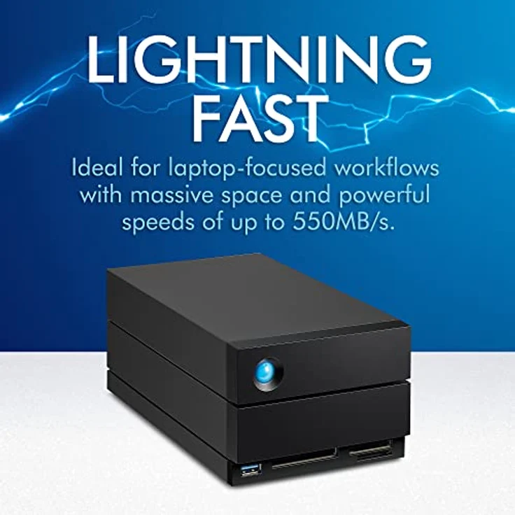 LaCie 2big Dock RAID, 32 TB, externe HDD – Thunderbolt 4-Anschlüsse und USB4-Kompatibilität, Datenwiederherstellung (STLG32000400) – Bild 2