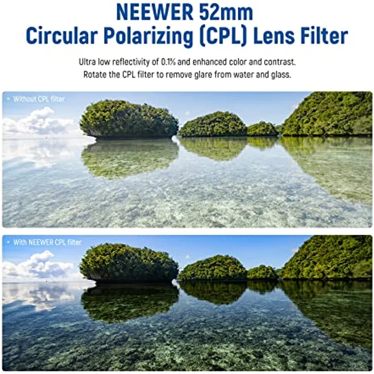 NEEWER 52mm CPL Polarisationsfilter, ultradünn mit 30 Schichten Nanobeschichtung, HD Optisches Glas, reduziert Reflexionen und verbessert den Kontrast – Bild 2