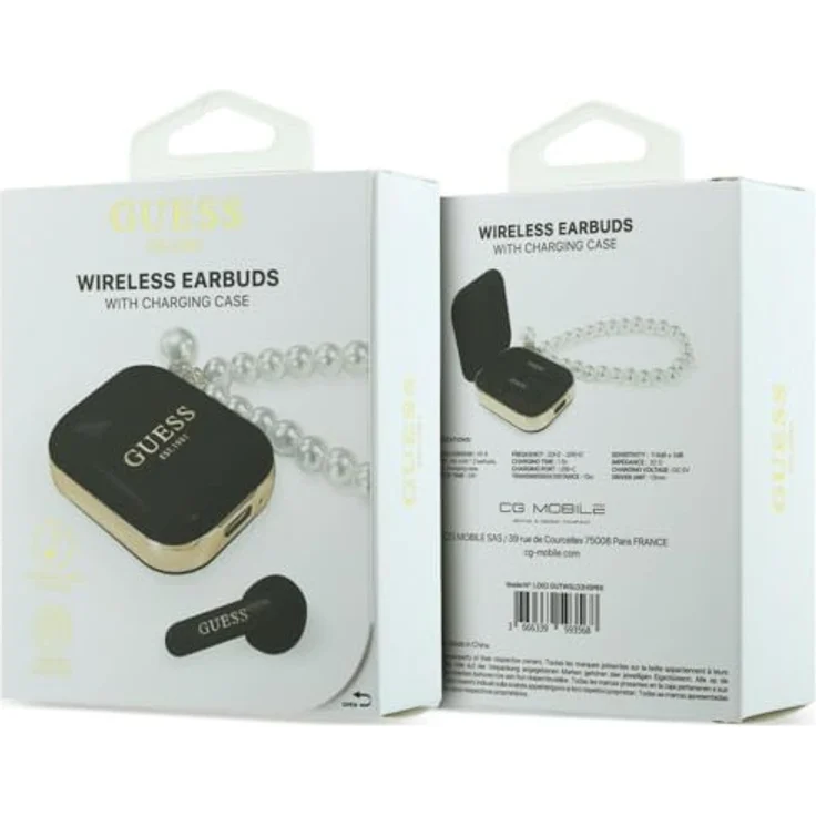 CG MOBILE Guess Perlenarmband TWS-Kopfhörer, Bluetooth-Kopfhörer mit 4,5 Stunden Wiedergabezeit, Schwarz – Bild 5