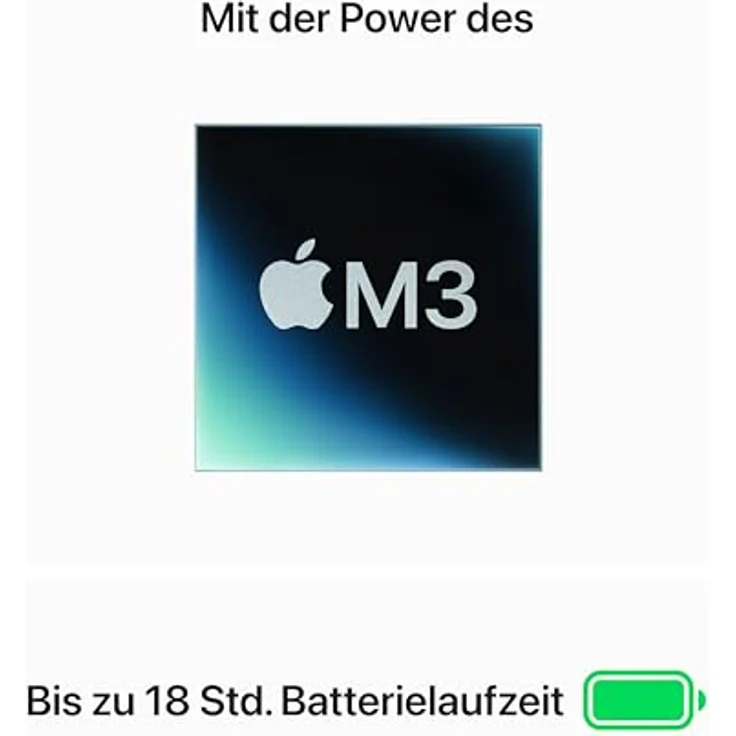 Apple 15" MacBook Air Laptop mit M3 Chip: 15,3" Liquid Retina Display, 16 GB gemeinsamer Arbeitsspeicher, 256 GB SSD Speicher, beleuchtete Tastatur, 1080p FaceTime HD Kamera, Touch ID, Mitternacht – Bild 3