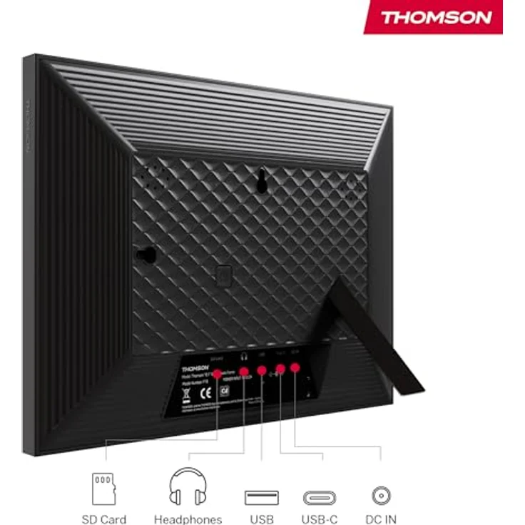 Thomson Fotorahmen 10 Zoll - 25,6 cm, 1280x800 HD IPS Touchscreen, 32 GB Speicher, WLAN, automatische Drehung, Mehrbenutzeranschluss, schwarz oder weiß – Bild 4