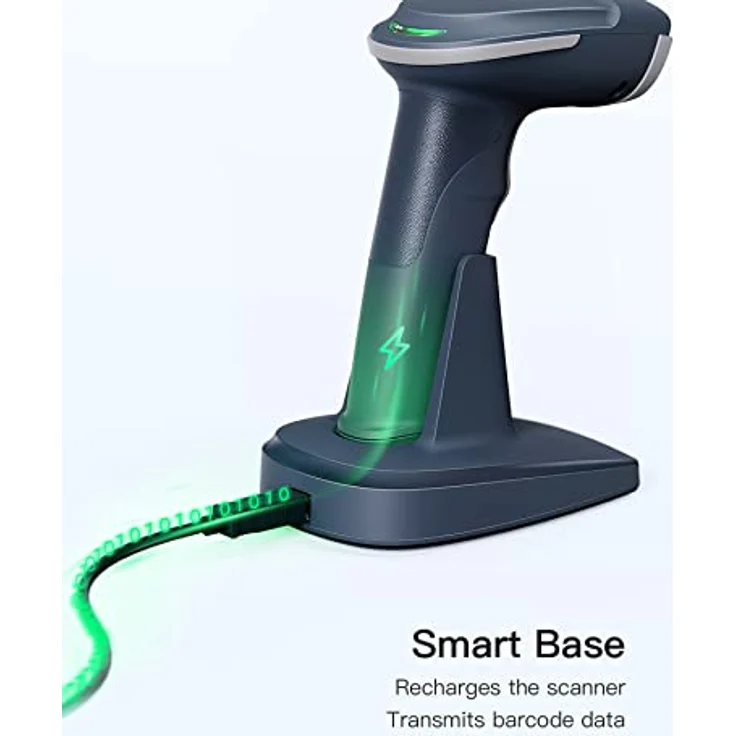 Inateck BCST-54, 2D Kabelloser Barcode Scanner mit Bluetooth 5.0, Bildschirm-Scannen und intelligenter Station, blau – Bild 5