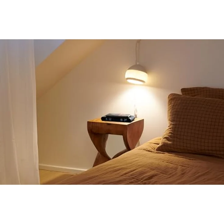 Thomson Wecker mit kabelloser Ladestation + Temperaturanzeige + USB-Ladegerät CT550I, Schwarz – Bild 5