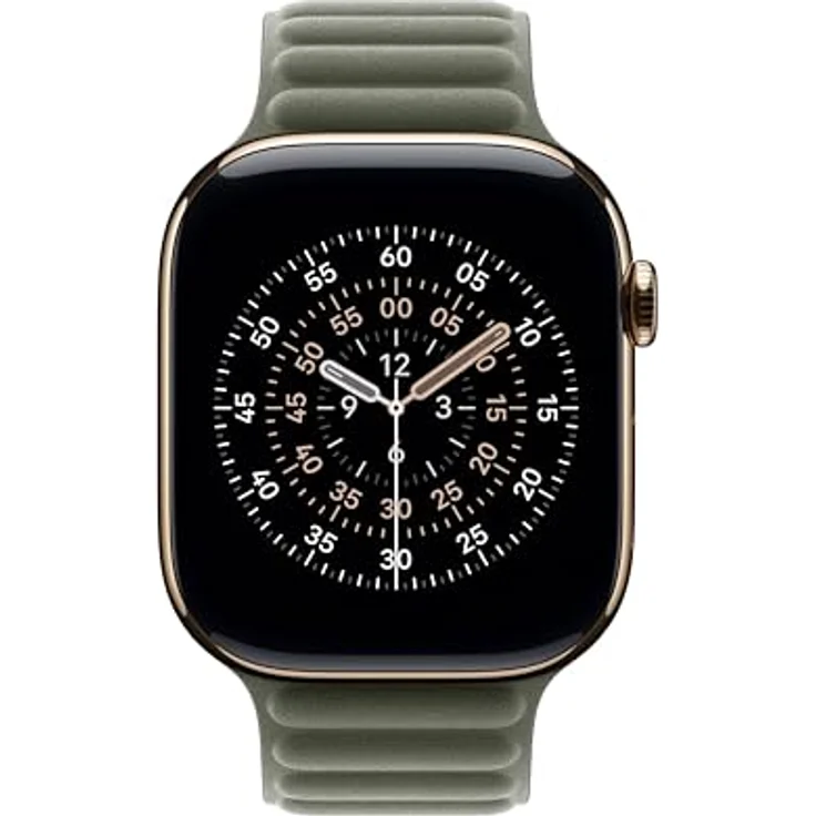 Apple Watch Band Magnetic Link, 46 mm, salbeigrau, S/M, aus recyceltem Feintwill mit Magnetverschluss – Bild 3