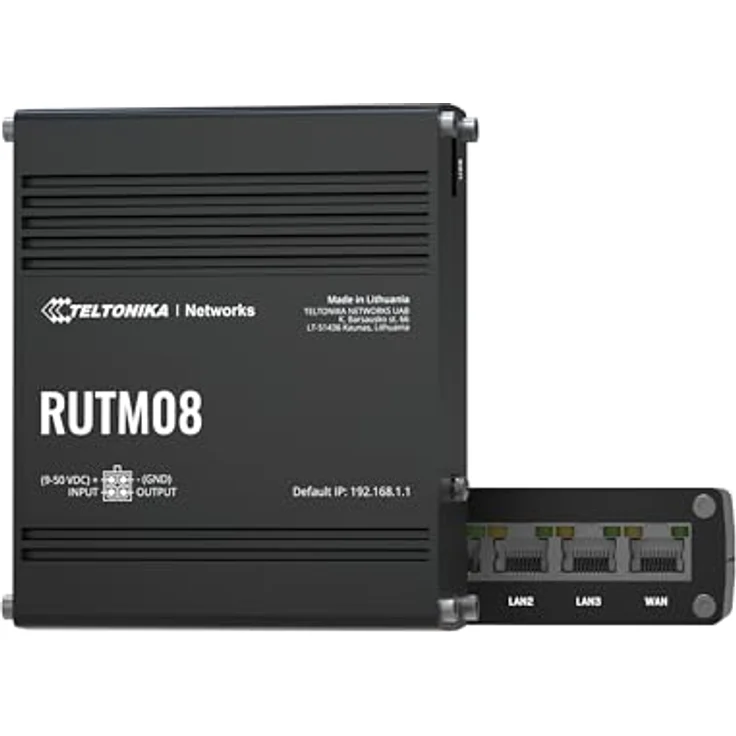 Teltonika RUTM08 Industrial Ethernet Router, 4x Gigabit Ethernet Ports, VLAN Management, Multiple VPNs, Industrial Protocols – Bild 1