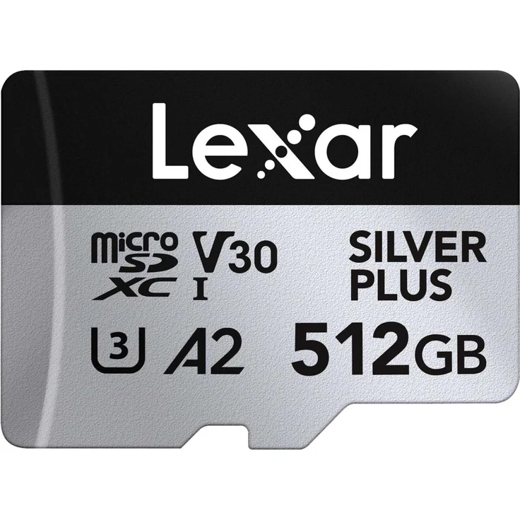 Lexar Professional SILVER PLUS 512 GB MicroSDXC, UHS-I, 205 MB/s, Class 3 (U3), Silber