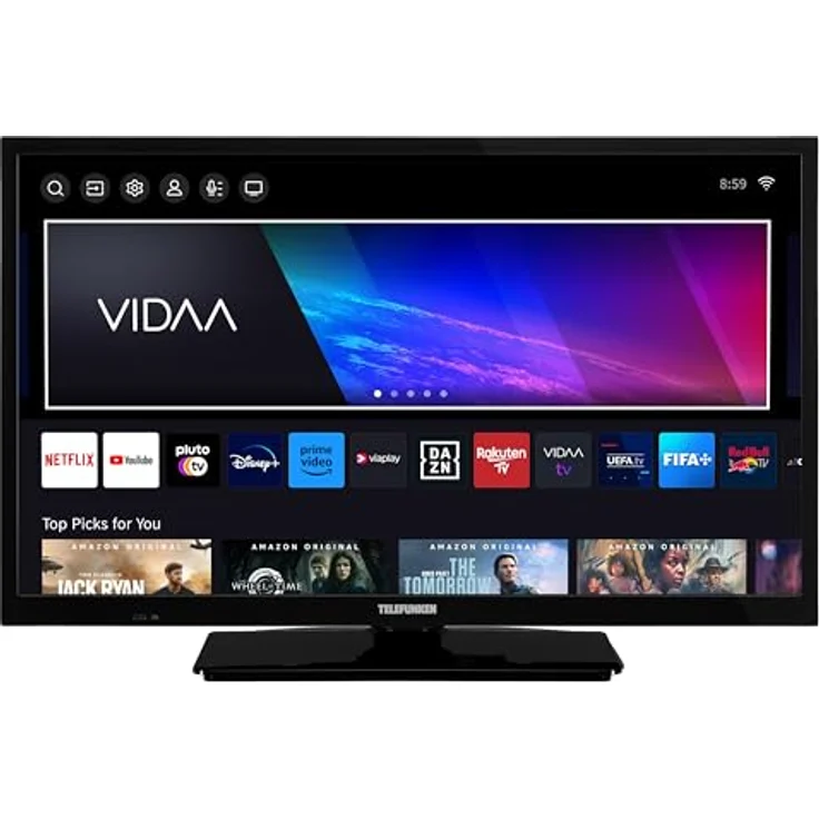 Telefunken 24 Zoll Smart TV VIDAA XH24VP550M HD Fernseher, Schwarz, HDR TV mit Triple-Tuner – Bild 1