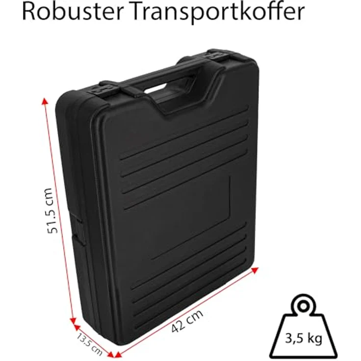 PremiumX Camping Satelliten-Schüssel Antenne, kompakt mit Saugfuß, Masthalter und Tischhalter, hellgrau, inkl. Transportkoffer – Bild 7