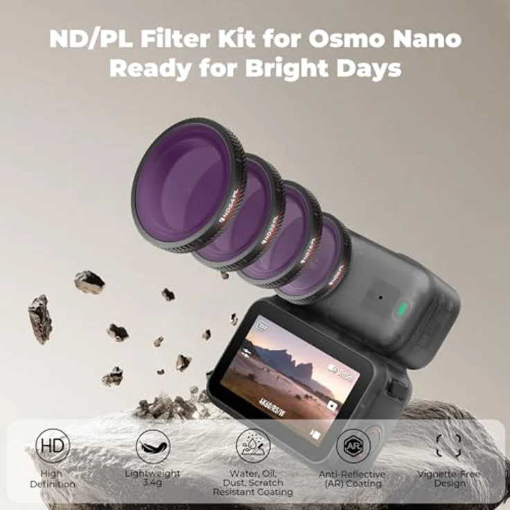 Freewell Bright Day Filter-Set für DJI Osmo Nano, ND8/PL, ND16/PL, ND32/PL & ND64/PL, Lichtregulierung und Polarisatoren – Bild 2