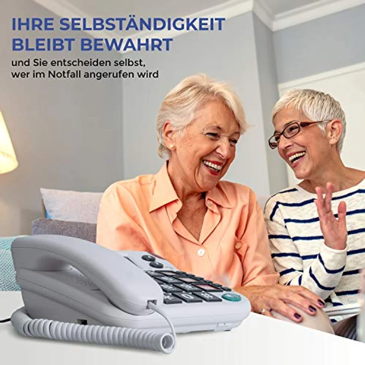 Maxcom Maxom KXT SOS Seniorentelefon, Notruftelefon mit Freisprechfunktion und 25-30 m Reichweite, weiß – Bild 6