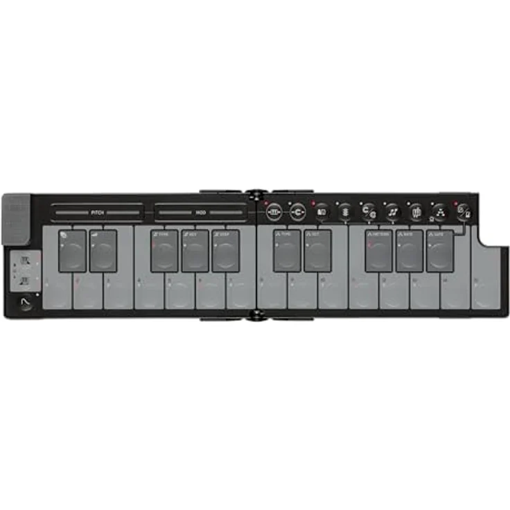 Korg nanoKEY Fold, Faltbarer 25 Tasten MIDI Keyboard Controller mit USB-C, TRS-MIDI und anpassbarer Anschlagdynamik – Schwarz – Bild 2