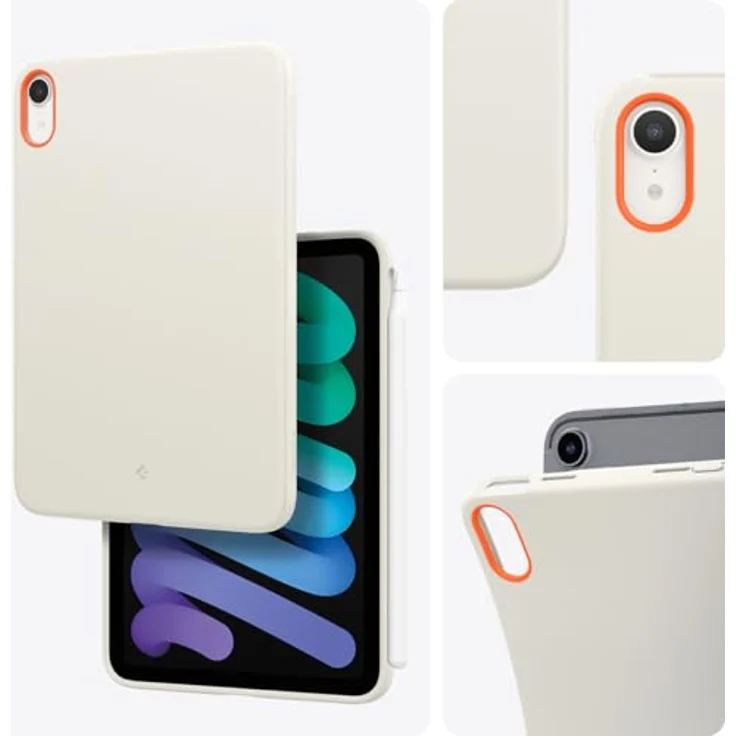 Spigen Nano Pop Hülle für iPad mini 7. (2024, A17 Pro) / 6. (2021) - verstärkter Schutz, kontrastreiches Design, Orange Beige – Bild 3