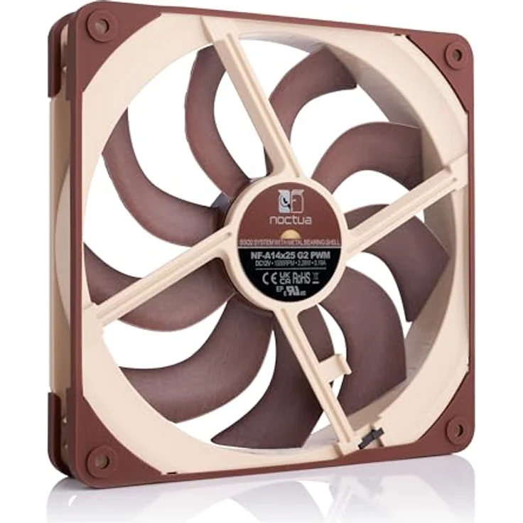 Noctua NF-A14x25 G2 PWM, leiser 140mm PC-Lüfter in Premium-Qualität, 4-Pin (Braun) – Bild 2